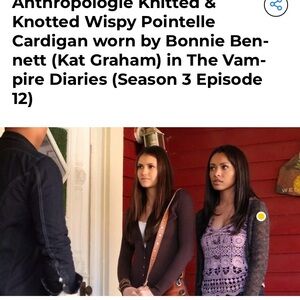 Bonnie Bennett ASO TVD’s Anthropologie Cardigan